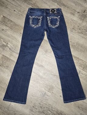 Miss Me Women's Dark Blue Bootcut Embelishment Jeans Y2k Western Size 26
